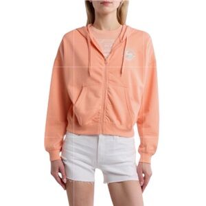 Billabong Zip It Cotton Blend Zip-up Hoodie Peach 🍑 Orange NWT M